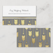 Faux Folie Golden Arrows Grijs Website Kaart (Voorkant / Achterkant)