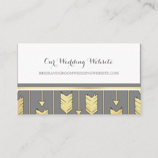 Faux Folie Golden Arrows Grijs Website Kaart (Voorkant)