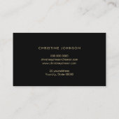 faux folie golven gouden zeeschelp op zwart visitekaartje (Achterkant)