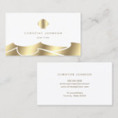 faux folie golven gouden zeeschelp visitekaartje (Voorkant / Achterkant)