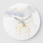 Faux Folie Goud Blauw Acryl Wandklok (Voorkant)