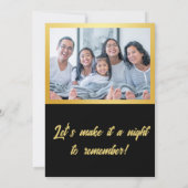 Faux Folie Goud Zwart Foto Oudejaarsfeest Kaart (Achterkant)