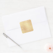 Faux Folie Gouden Streep Achtergrond Strepen Textu Vierkante Sticker (Envelop)
