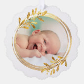 faux folie groen lijst Vrolijk kerstfeest Ornament Kaart (Voorkant)