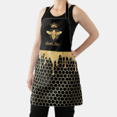 Faux folie Honing Druppelt Queen Bee Op Zwart Schort (Insitu)