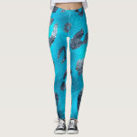 Faux-Folie: kleine look, zilver en blauwe luipaard Leggings<br><div class="desc">Faux Folie: kleine look,  zilver en blauwe luipaard afdrukken - Leggings</div>