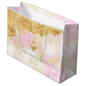 faux folie koningin bijen op roze waterverf groot cadeauzakje (Voorkant Gekanteld)