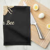 faux folie koningin bijen zwart theedoek (Quarter Fold)