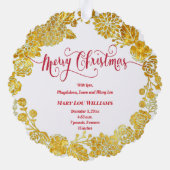 faux folie krans nieuwe baby Merry Christmas Ornament Kaart (Achterkant)