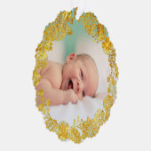 faux folie krans nieuwe baby Merry Christmas Ornament Kaart (Rechts)