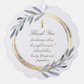 faux folie lijst Doop dank u Ornament Kaart (Achterkant)