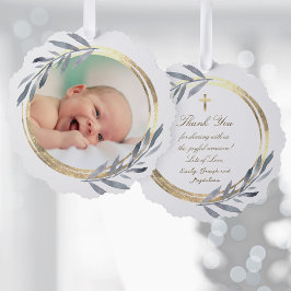 faux folie lijst Doop dank u Ornament Kaart