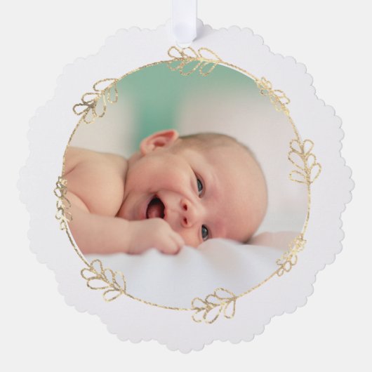 faux folie lijst Doop dank u Ornament Kaart (Voorkant)