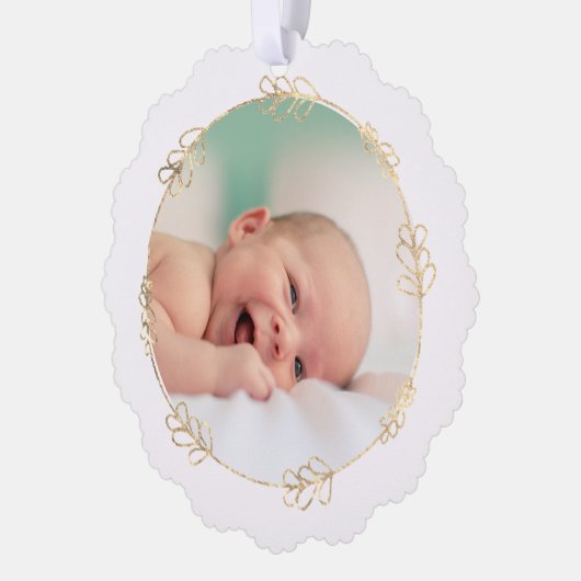 faux folie lijst Doop dank u Ornament Kaart (Links)