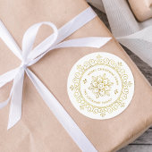 Faux Folie Lijst Gepersonaliseerde Kerstcadeau Tag Ronde Sticker
