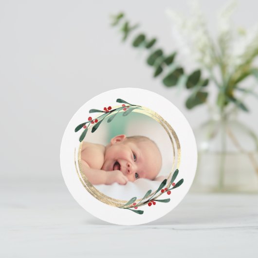 faux folie lijst Vrolijk kerstfeest Feestdagenkaart (Staand voorkant)