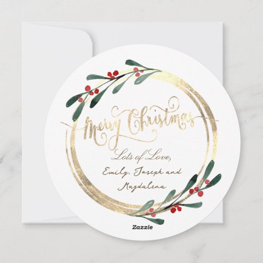 faux folie lijst Vrolijk kerstfeest Feestdagenkaart (Achterkant)