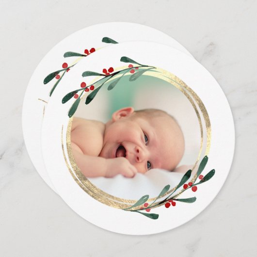 faux folie lijst Vrolijk kerstfeest Feestdagenkaart (Voorkant / Achterkant)