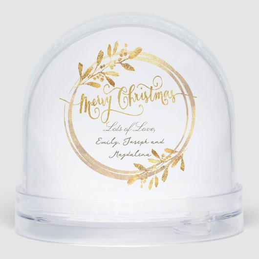 faux folie lijst Vrolijk kerstfeest nieuwe baby Sneeuwbol (Achterkant)