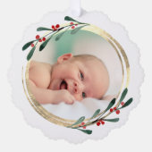 faux folie lijst Vrolijk kerstfeest Ornament Kaart (Voorkant)