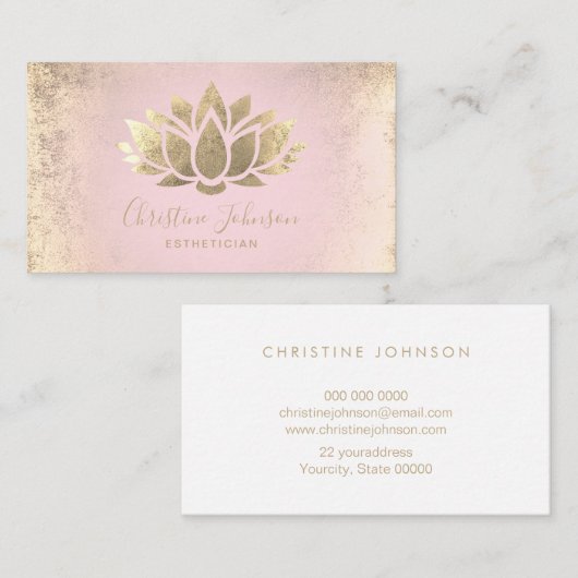 Faux folie Lotus Esthetician visitekaartje (Voorkant / Achterkant)