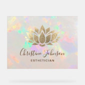 Faux folie Lotus logo op opaal achtergrond Acryl Bord (Voorkant)