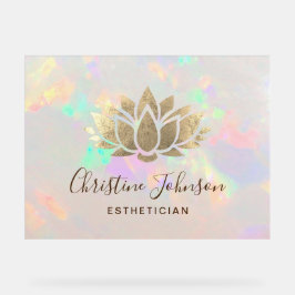 Faux folie Lotus logo op opaal achtergrond Acryl Bord