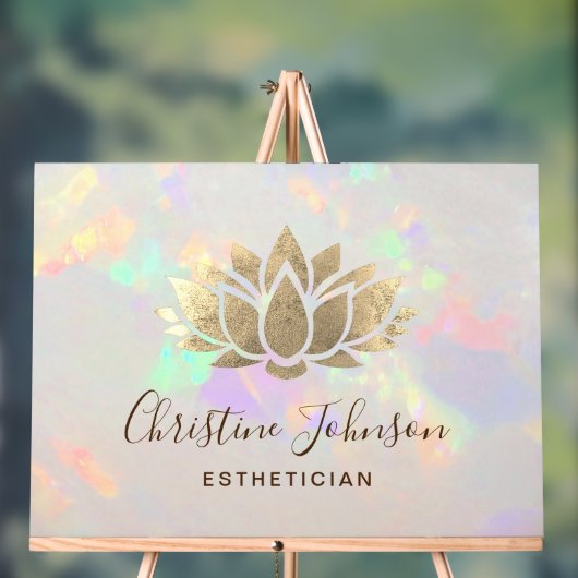 Faux folie Lotus logo op opaal achtergrond Acryl Bord (Neutraal)