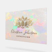 Faux folie Lotus logo op opaal achtergrond Acryl Bord (Hoek)