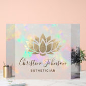 Faux folie Lotus logo op opaal achtergrond Acryl Bord (Huwelijk)