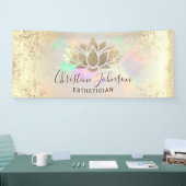 faux folie lotus op optische textuur spandoek (Beurs)
