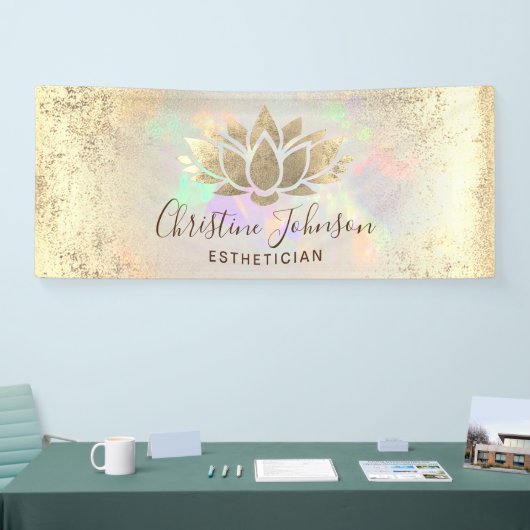 faux folie lotus op optische textuur spandoek (Beurs)