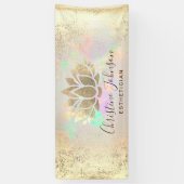 faux folie lotus op optische textuur spandoek (Verticaal)