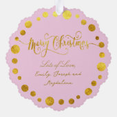 faux folie nieuwe baby meisje ornament kaart (Achterkant)