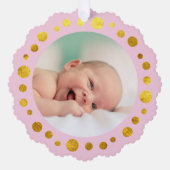 faux folie nieuwe baby meisje ornament kaart (Voorkant)