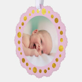 faux folie nieuwe baby meisje ornament kaart (Links)