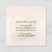 FAUX folie op roze waterverf Vierkante Visitekaartje (Achterkant)