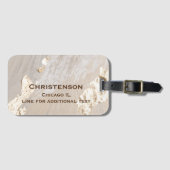 Faux Folie op Waterverf Achtergrond Bagagelabel (Voorkant (horizontaal))