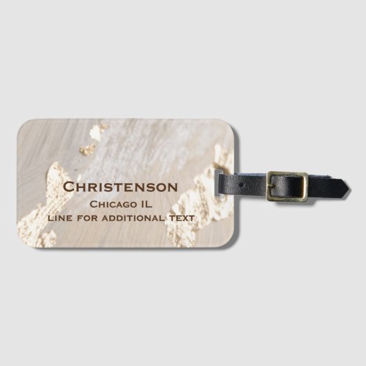 Faux Folie op Waterverf Achtergrond Bagagelabel (Voorkant (horizontaal))