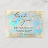 Faux folie opaal achtergrond dank u kaart visitekaartje (Voorkant)