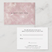 Faux folie roos Gold Tropical Cadeaubon Visitekaartje (Voorkant / Achterkant)