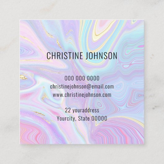 Faux folie Seashell Square visitekaartje (Achterkant)