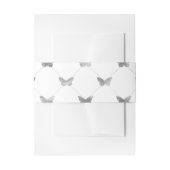 Faux Folie Silver Lattice Butterfly Patroon Uitnodigingen Wikkel (Voorkant Voorbeeld)