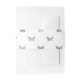 Faux Folie Silver Lattice Butterfly Patroon Uitnodigingen Wikkel