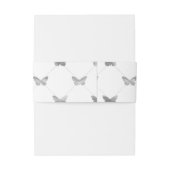 Faux Folie Silver Lattice Butterfly Patroon Uitnodigingen Wikkel (Achterkant Voorbeeld)