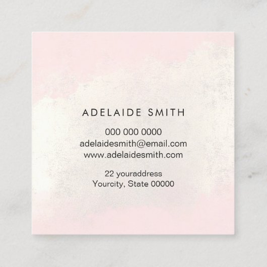 FAUX folie sterren op roze waterverf Square Busine Vierkante Visitekaartje (Achterkant)