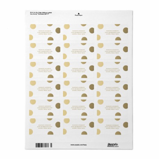 Faux Folie Stippen | Etiket adres Afstuderen (Full Sheet)