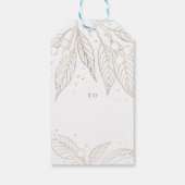 Faux Folie vakantie bladeren Silver-vakantie cadea Cadeaulabel (Achterkant)