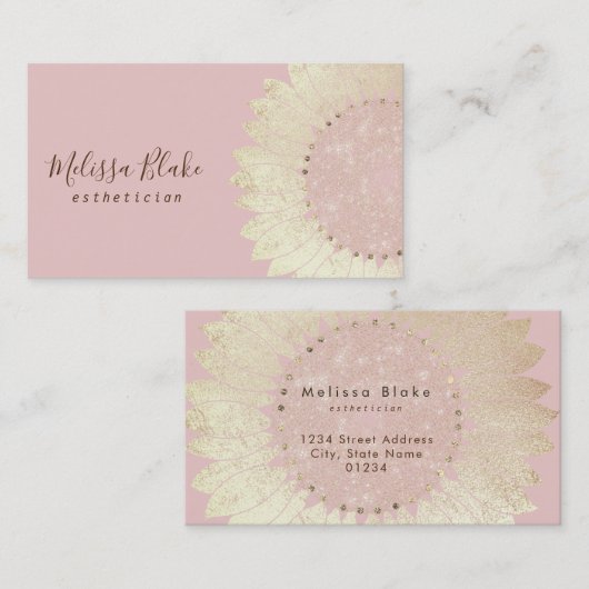 faux folie zonnebloempitten visitekaartje (Voorkant / Achterkant)