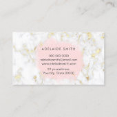 FAUX-foliecirkel roze waterverf op marmer Visitekaartje (Achterkant)